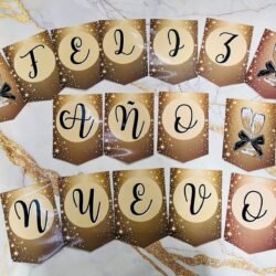 Banderin de Papel Fotográfico Feliz Año Nuevo