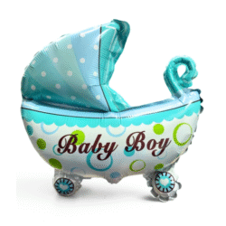 Globos Coche de Bebé Celeste 15" x5u.