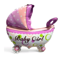 Globos Coche de Bebé Rosa 15" x5u.