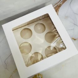 Cajas p/ 6 Muffins Blancas Apilables 22x22x10,5 x5u. cod.1937 0104