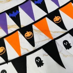 Banderín Halloween Tela Vegetal con Figuras
